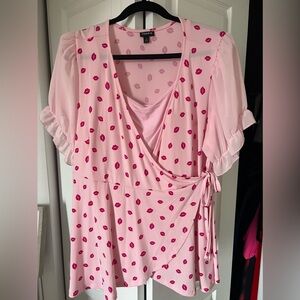 Torrid pink shirt with matching tank
